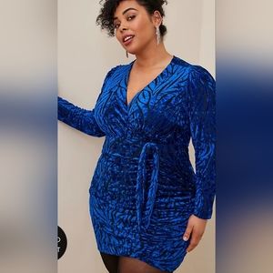 Torrid blue velvet dress 18 2 2X plus